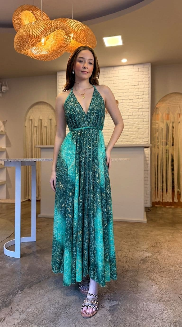 Vestido Frente Única Água-Marinha — foto 1