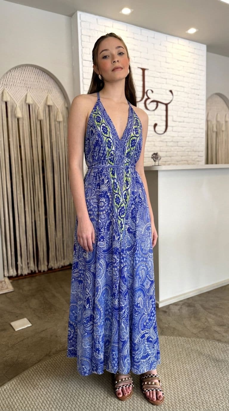 Vestido Longo Azul Royal — foto 1