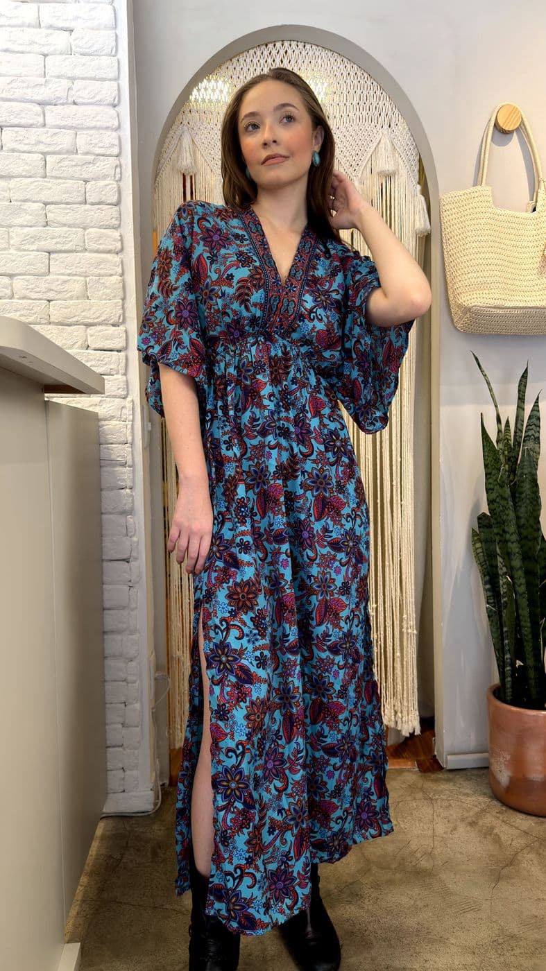 Vestido Kimono Noite Floral — foto 1