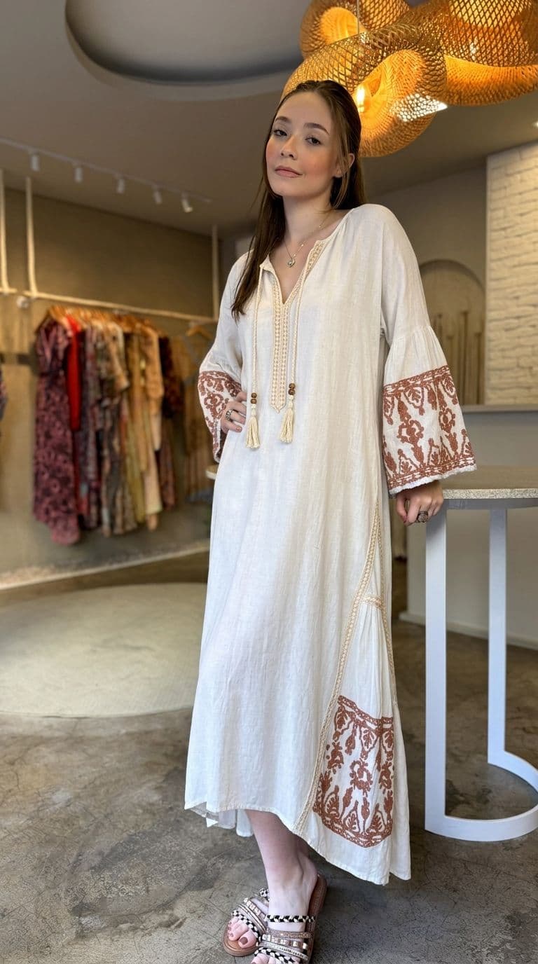 Vestido Túnica Areia — foto 1