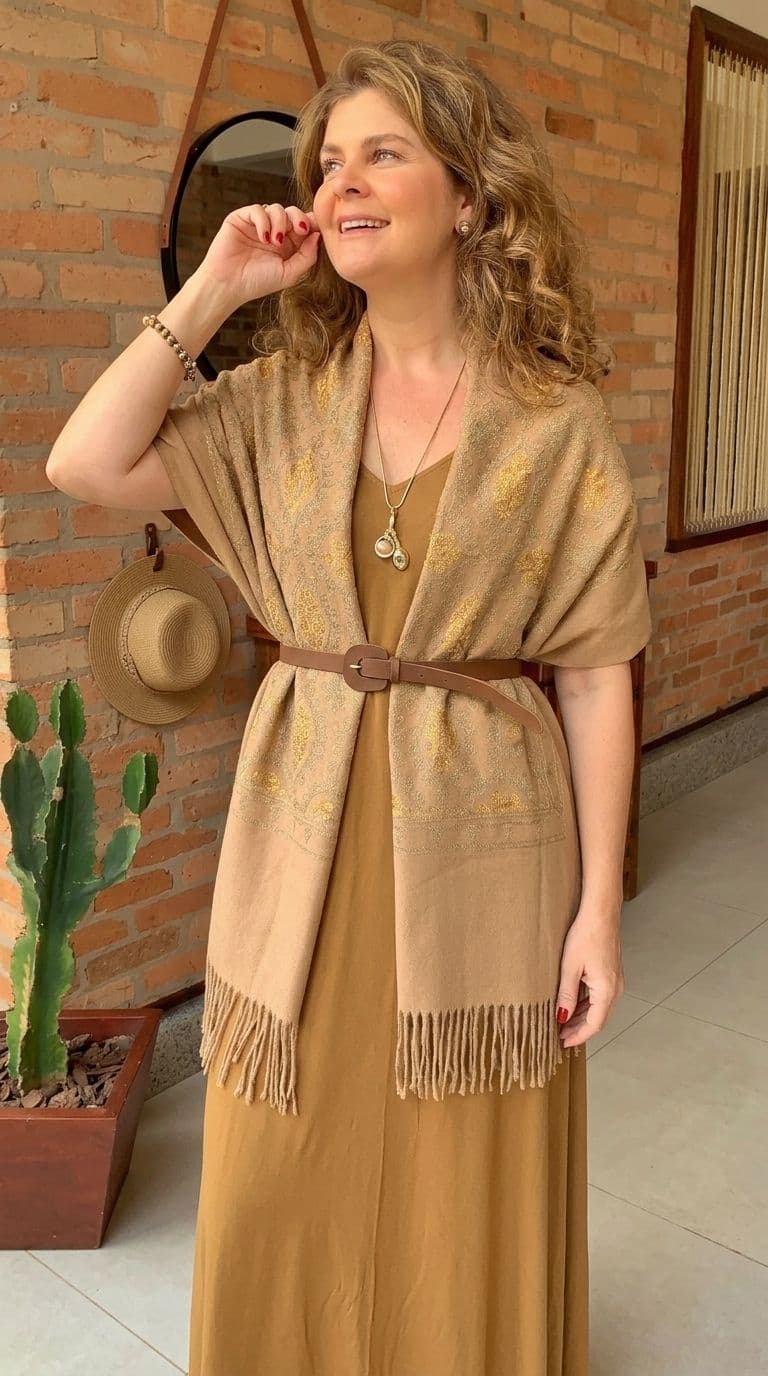 Xale Deserto com Franjas — foto 1